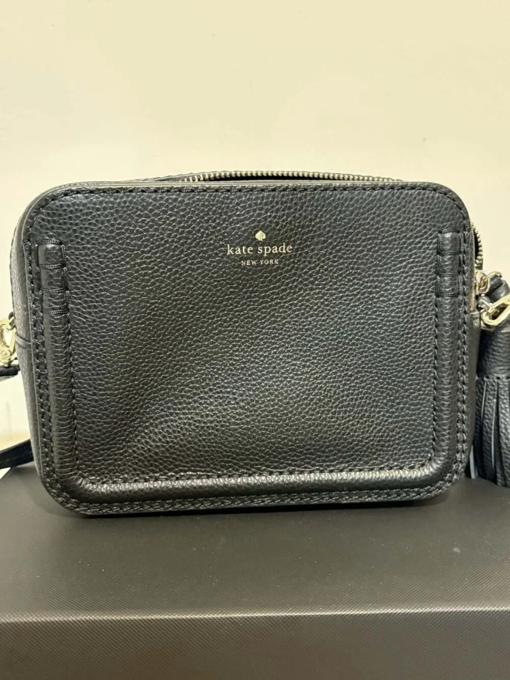 Kate Spade Black Pebbled Leather Crossbody Bag